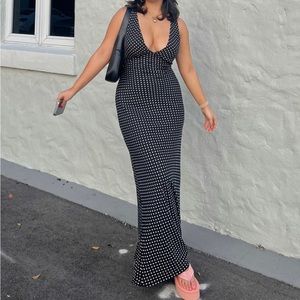 Princess Polly Black & White Polka Dot Dress